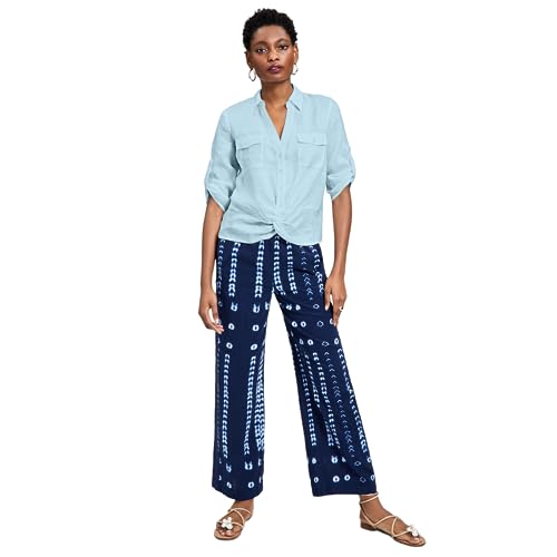 INC International Concepts Womens Linen Twist Hem Blouse
