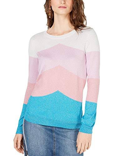 Colorblocked Metallic Sweater