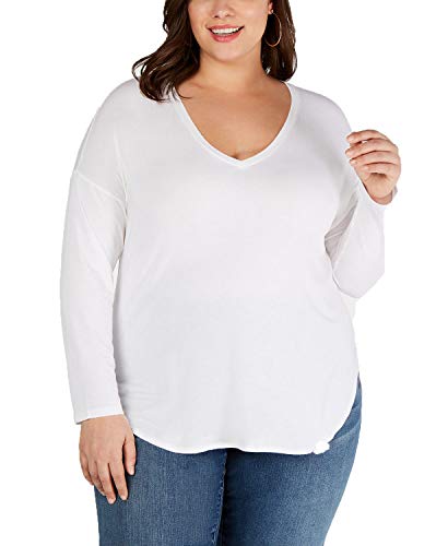 I.N.C. Plus Size V-Neck Curved-Hem T-Shirt