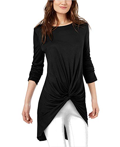 Petite Twist Front High Low Ruched Top