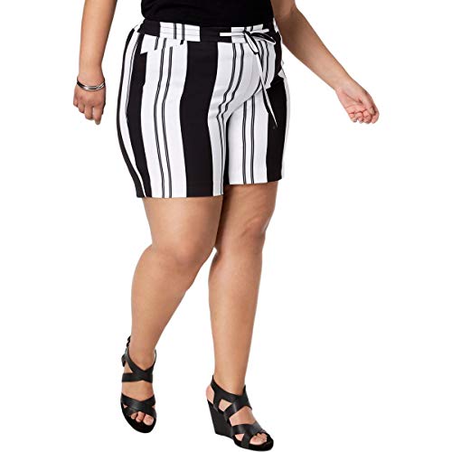 Plus Size Striped Tie Waist Shorts