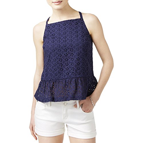 Maison Jules Eyelet Peplum Top