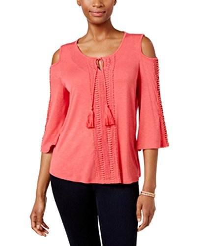Style & Co Petite Cold Shoulder Peasant Top