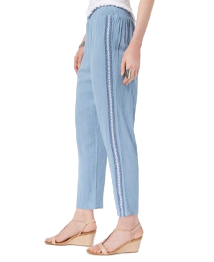 Crochet-Trim Pull-On Pants