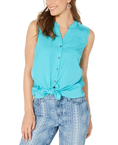 Petite Cinched-Side Sleeveless Top