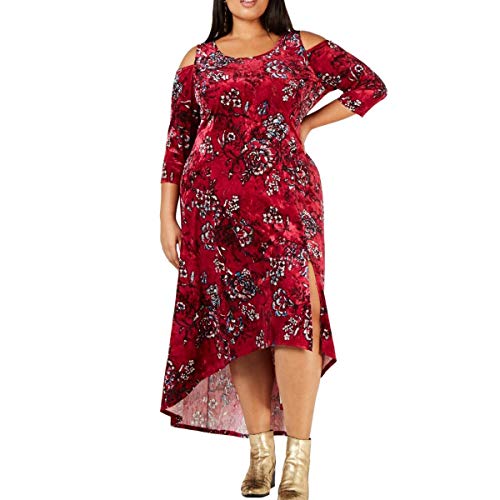 Plus Size Printed Cold-Shoulder Dress