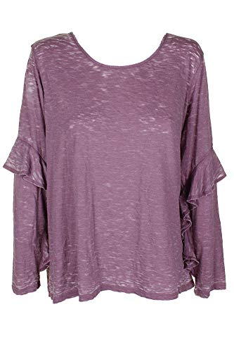 Ruffle-Sleeve Burnout Top