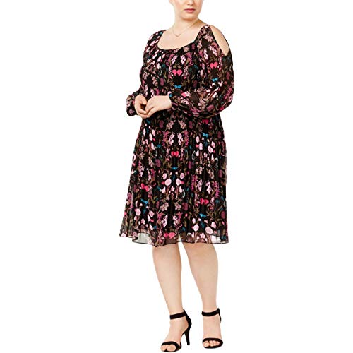 INC International Concepts Plus Size Printed Cold Shoulder Dress