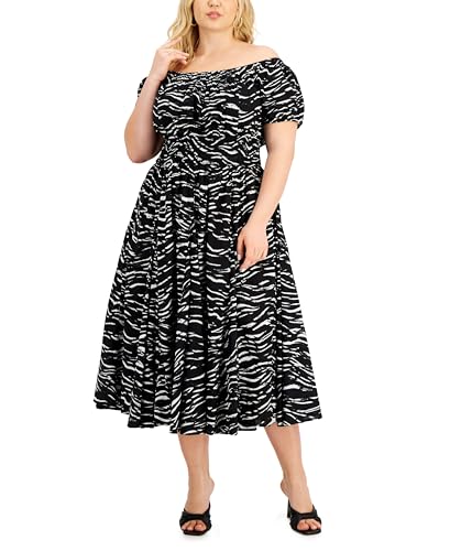 INC International Concepts Plus Size Cotton Printed Midi Dress