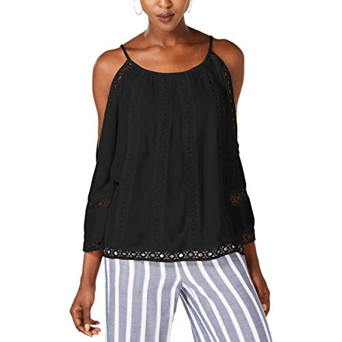 INC Crocheted Cold-Shoulder Peasant Top