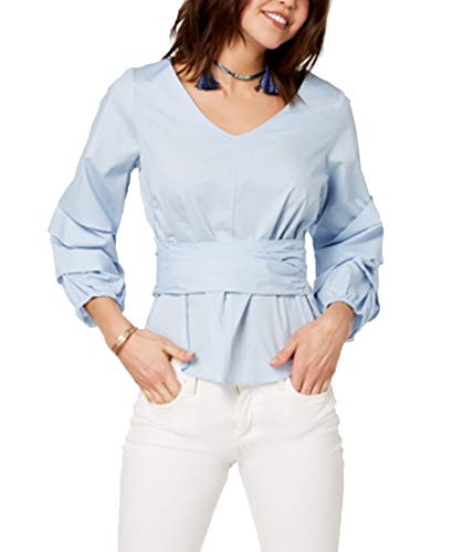 Juniors' Ruffle-Sleeved Tie-Front Blouse