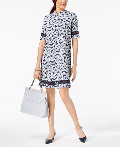 Alfani Petite Printed Crochet Trim Dress