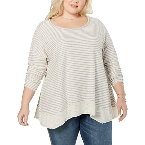 Plus Size Striped Bridge-Hem Top
