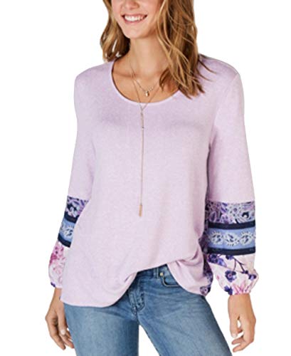 Style & Co Mixed Media Bubble Sleeve Top