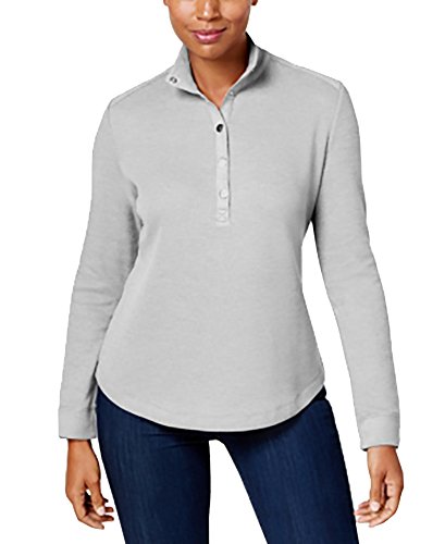 Karen Scott Snap Front Polo Shirt