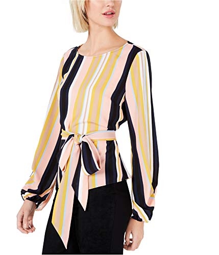 Bar III Striped Tie Waist Top