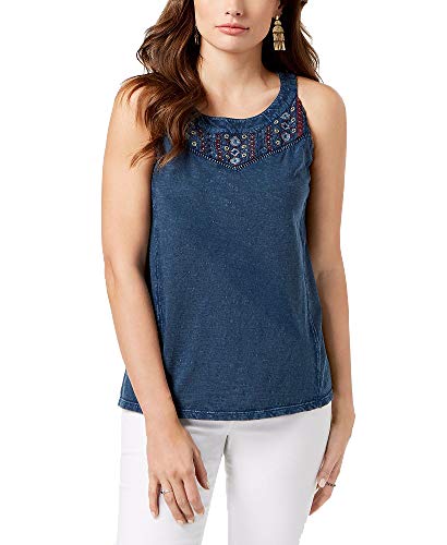Style & Co Petite Sleeveless Embroidered Top