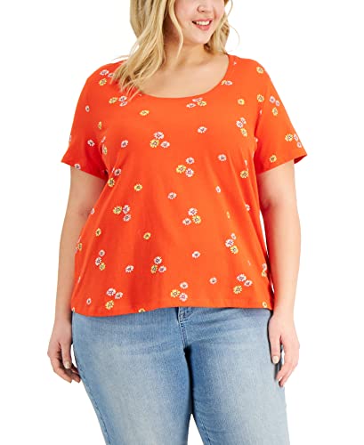 Style & Co Plus Size Cotton Floating Garden Printed T-Shirt