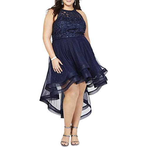 Trendy Plus Size Embellished High-Low Dress