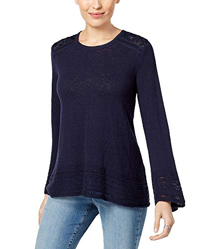 Crocheted-Trim Sweater