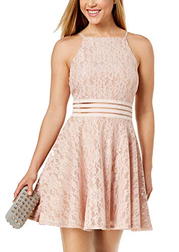 City Studios Juniors Lace Illusion Fit Flare Dress