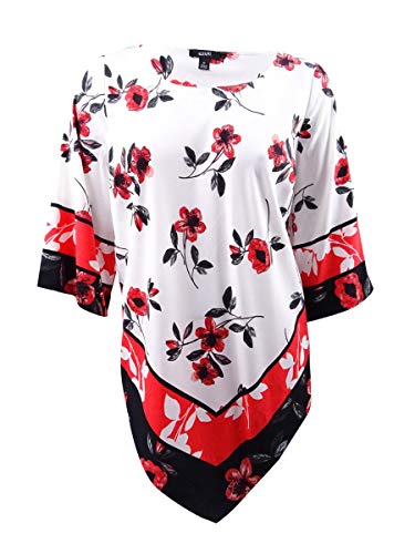 Plus Size Printed Pointed-Hem Top
