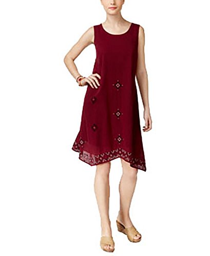 Style & Co Petite Cotton Embroidered Swing Dress