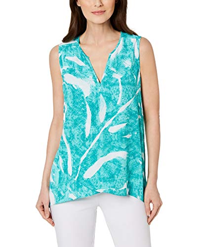 Printed High-Low Crossover Top
