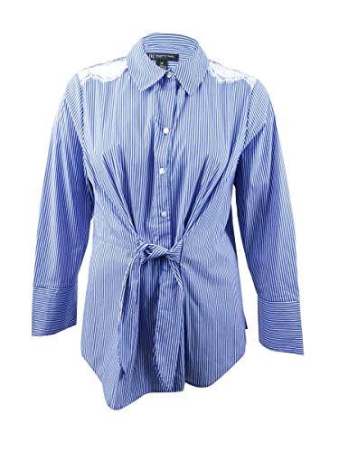 Plus Size Lace Tie Front Shirt