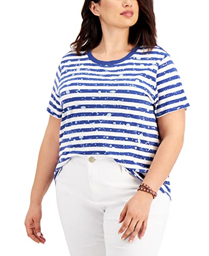 Style & Co Cotton Printed Stripe Top