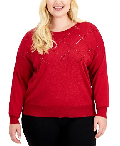 Alfani Plus Size Shine Embellished Sweater