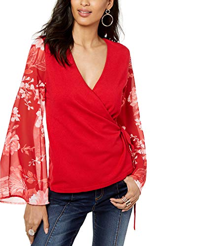 I.N.C. Mesh-Sleeve Wrap Sweater