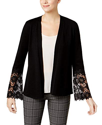 Charter Club Lace Contrast Open Front Cardigan