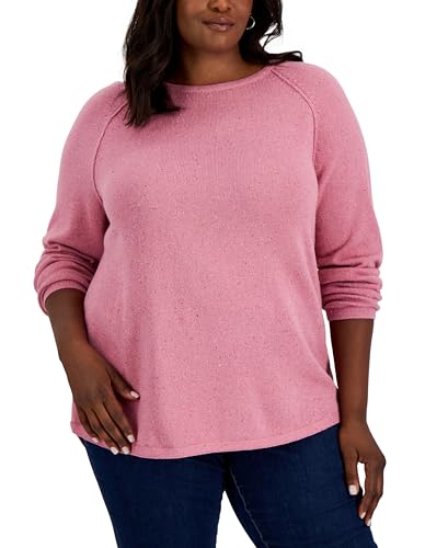 Karen Scott Plus Size Curved Hem Crewneck Sweater