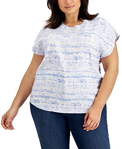 Alfani Plus Size Printed Dolman Sleeve Top