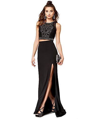 City Studios 2 Pc. Beaded Halter Gown