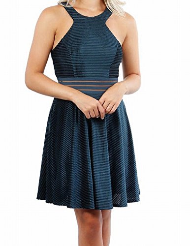 City Studios Juniors Illusion Waist Velvet Dress