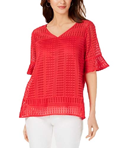 Petite Lace Bell-Sleeve Top