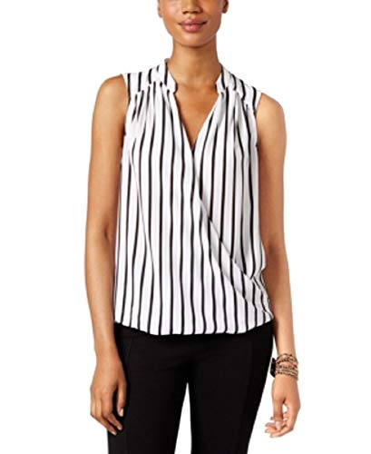 Inc International Concepts Petite Sleeveless Striped Surplice Blouse