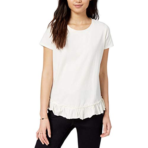 Maison Jules Short Sleeve Ruffled Hem T-Shirt