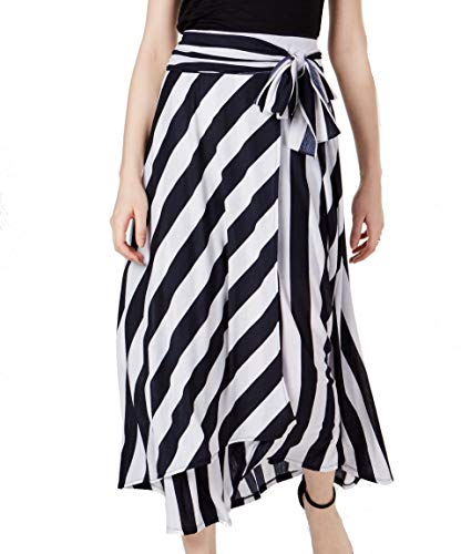 Tie Front Striped Maxi Skirt