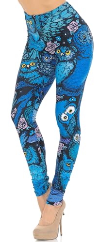 Creamy Soft Reflecting Butterflies Leggings - USA Fashion (One Size Regular,Blue)