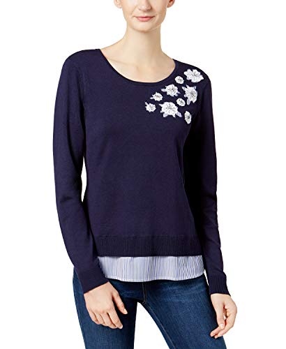 Charter Club Applique Layered Look Sweater