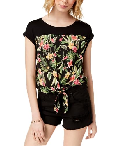 Juniors' Tie-Front Top