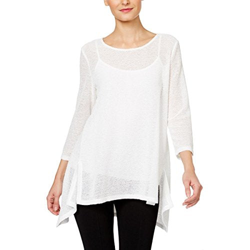 Alfani Petite Draped Knit High Low Top