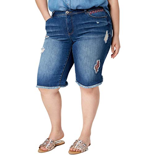 Plus Size Ripped Denim Shorts