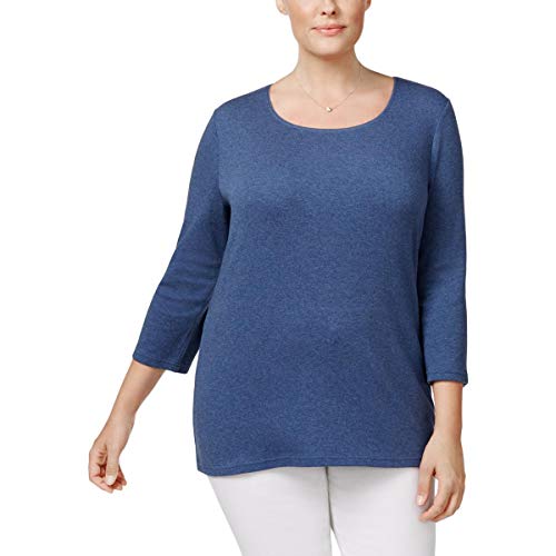 Plus Size Cotton Scoop-Neck Top