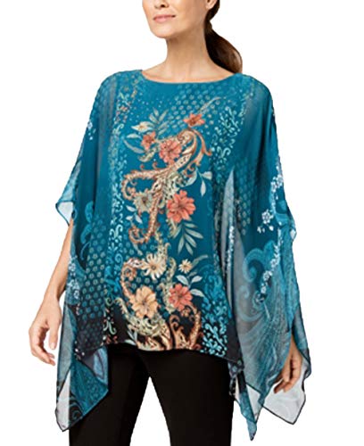 JM Collection Petite Embellished Poncho Top