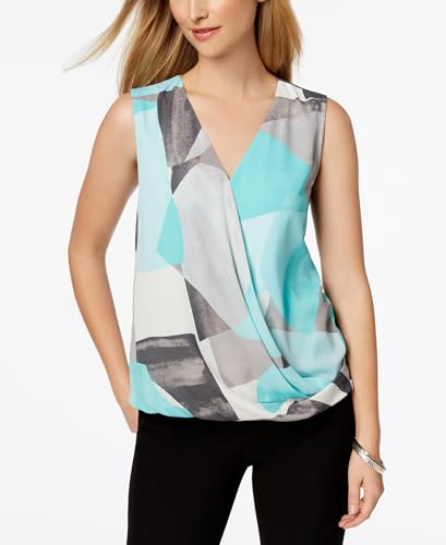 Alfani Petite Printed Surplice Top