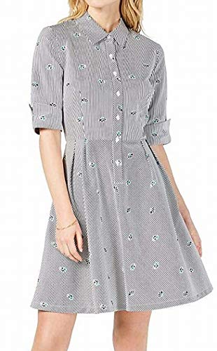 Striped Fit & Flare Shirtdress